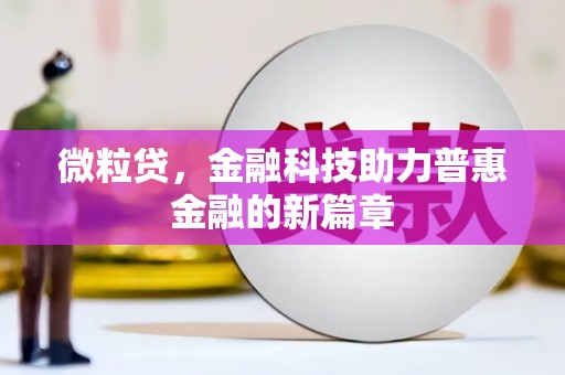 单县微粒贷，金融科技助力普惠金融的新篇章