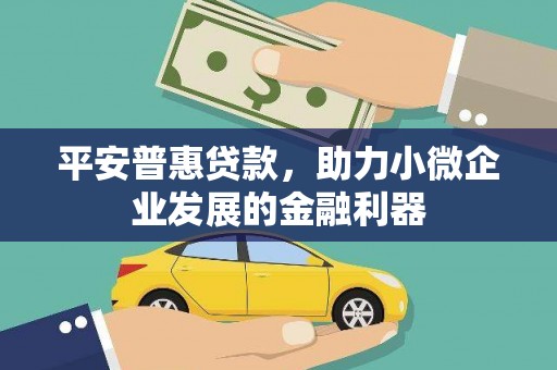 单县平安普惠贷款，助力小微企业发展的金融利器