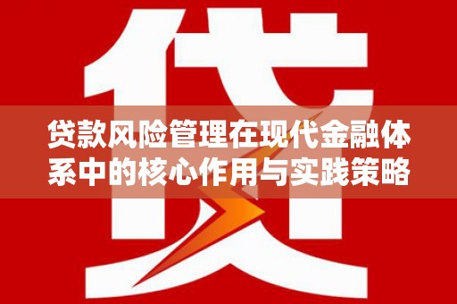 单县贷款风险管理在现代金融体系中的核心作用与实践策略