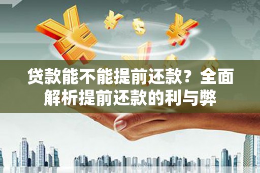 单县贷款能不能提前还款？全面解析提前还款的利与弊