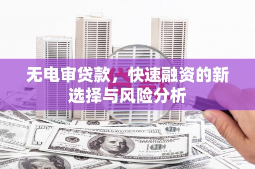 单县无电审贷款，快速融资的新选择与风险分析