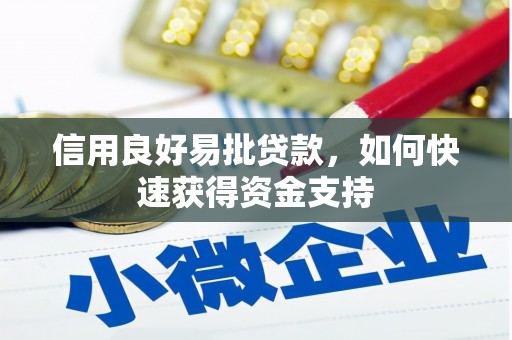 单县信用良好易批贷款，如何快速获得资金支持