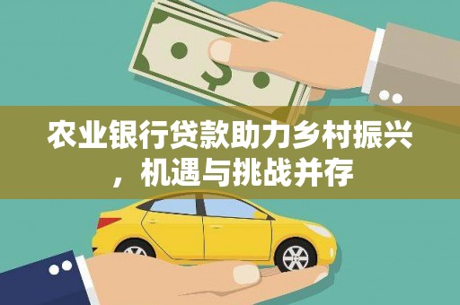 单县农业银行贷款助力乡村振兴，机遇与挑战并存