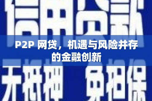单县P2P 网贷，机遇与风险并存的金融创新