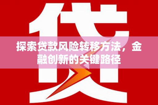 单县探索贷款风险转移方法，金融创新的关键路径