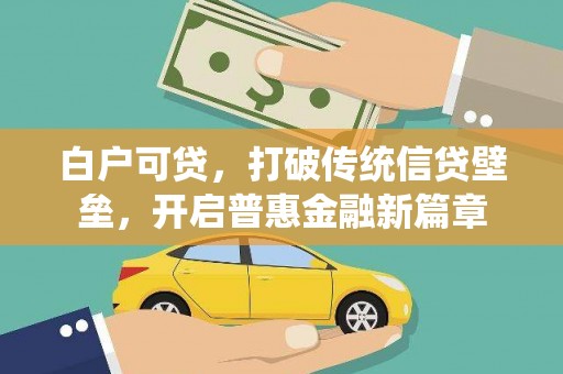 单县白户可贷，打破传统信贷壁垒，开启普惠金融新篇章