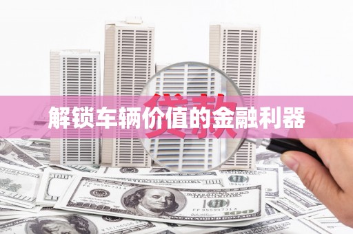 单县解锁车辆价值的金融利器